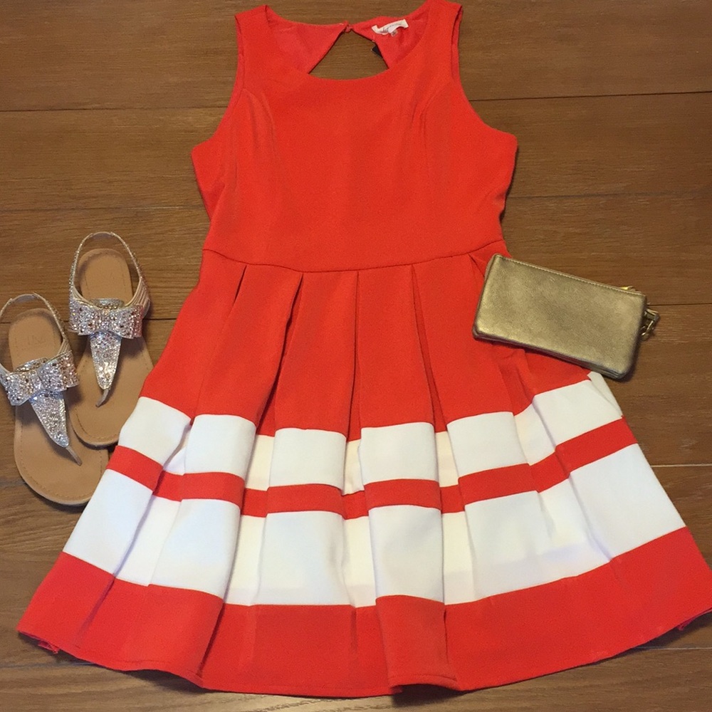 Sugarlips Fit and Flare Striped Dress